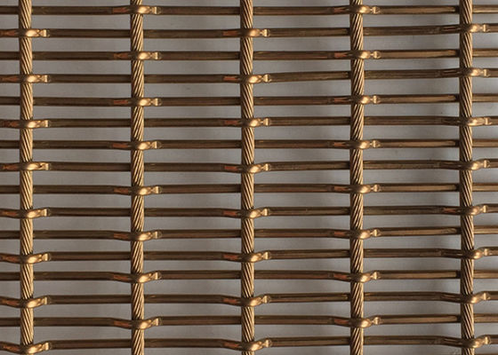 Cobertas de parede de aço de bronze antigas de Mesh Fabric 6mm PVD do metal SS316 flexível