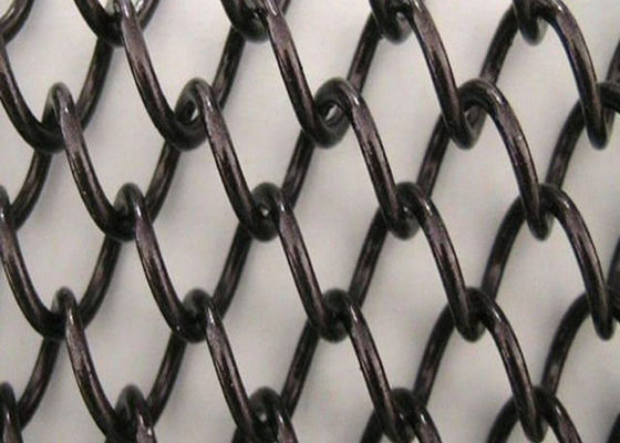 Diâmetro preto de Mesh Curtain Fireplace Screen 1.5mm do metal da liga de Alu