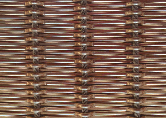 metal flexível tecido arquitetónico Mesh Fabric Free Oil de 12m 1.55mm Rod Pitch