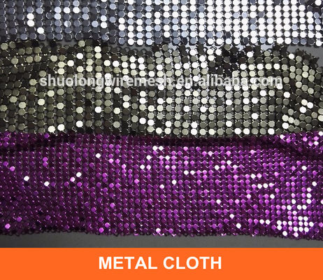 revestimento antiusura da separação da decoração da tela de 4mm Dia Woven Aluminum Metal Sequin