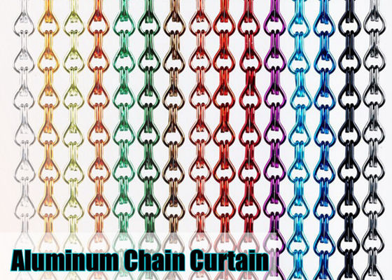 A cortina de alumínio da tela da mosca da porta da corrente da cor 12mm de turquesa anodizou