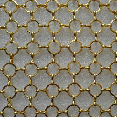 Malha dourada do correio de corrente de Ring Mesh Decorative Fence 3.8mm do metal do ODM