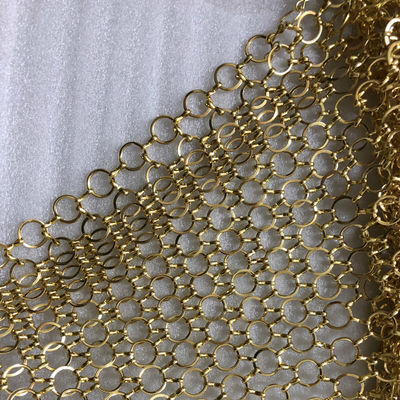 Malha dourada do correio de corrente de Ring Mesh Decorative Fence 3.8mm do metal do ODM