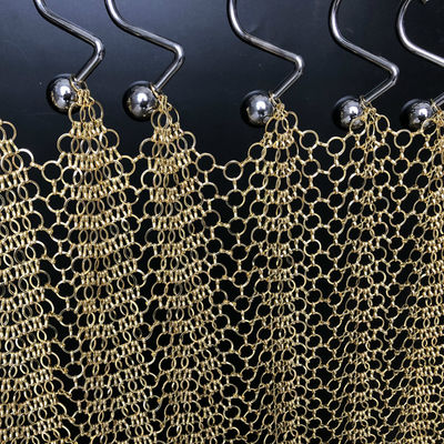 Malha dourada do correio de corrente de Ring Mesh Decorative Fence 3.8mm do metal do ODM