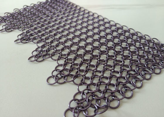 O roxo soldou Ring Mesh Curtain Anticorrosion de aço inoxidável 2.2kg/M2