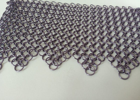 O roxo soldou Ring Mesh Curtain Anticorrosion de aço inoxidável 2.2kg/M2