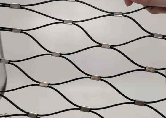mão de 7x7 Antifire - Mesh Steel Rope Fence tecido 60x60mm para trilhos da escada
