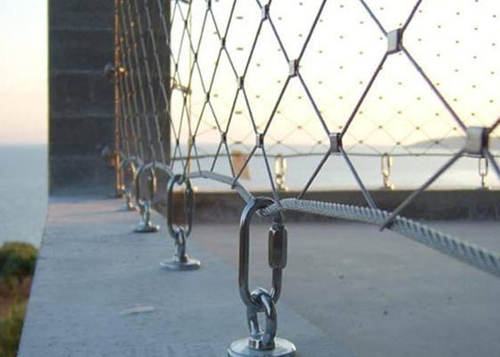 mão de 7x7 Antifire - Mesh Steel Rope Fence tecido 60x60mm para trilhos da escada
