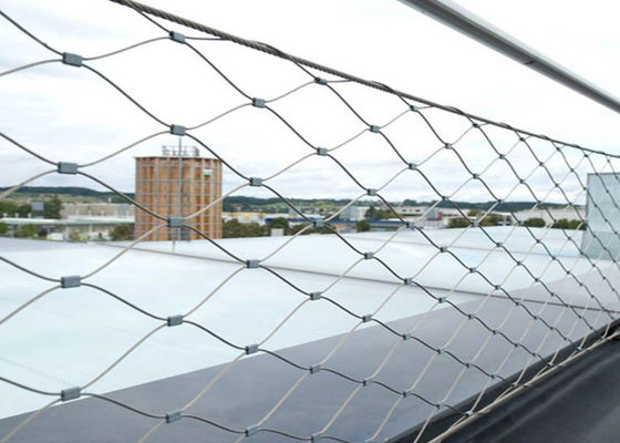mão de 7x7 Antifire - Mesh Steel Rope Fence tecido 60x60mm para trilhos da escada