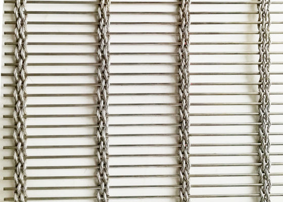 Corda de fio Rod Woven Soft 63% Mesh For Facade Cladding arquitetónico de aço inoxidável