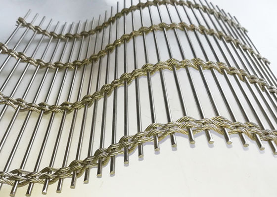 Corda de fio Rod Woven Soft 63% Mesh For Facade Cladding arquitetónico de aço inoxidável