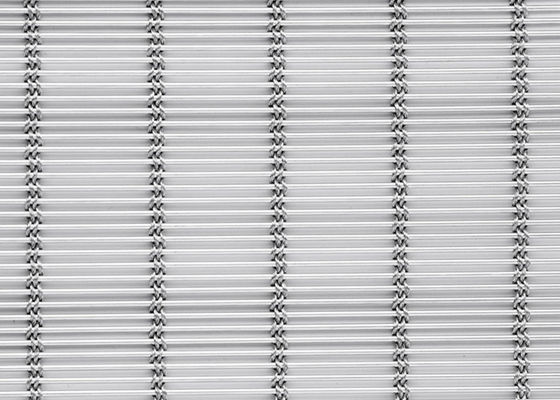 fachada arquitetónica de aço inoxidável de 6m x de 120m Mesh Curtain Natural Color Woven MetalFabric