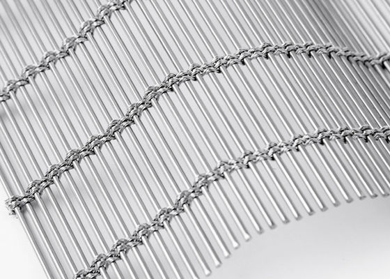 fachada arquitetónica de aço inoxidável de 6m x de 120m Mesh Curtain Natural Color Woven MetalFabric
