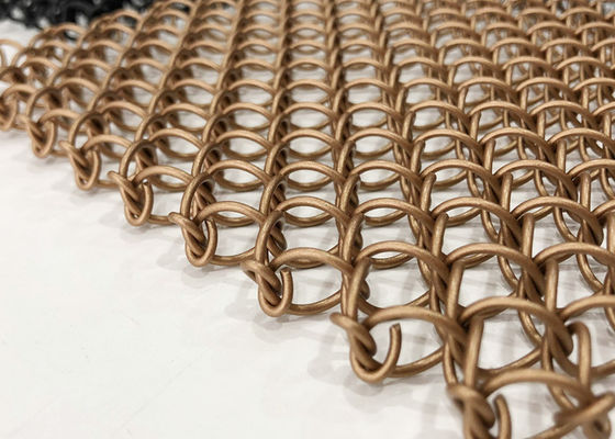 Fio tecido decorativo de aço inoxidável Mesh Screen Rigid Anti Impact do metal 1.5mm de Pvd