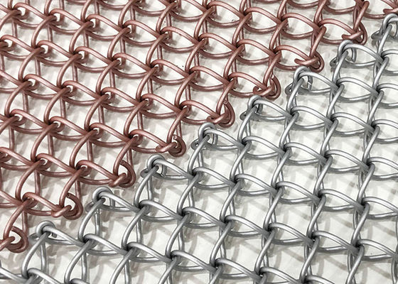 Fio tecido decorativo de aço inoxidável Mesh Screen Rigid Anti Impact do metal 1.5mm de Pvd