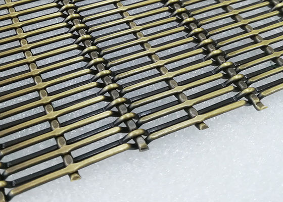 Metal tecido decorativo Mesh For Stainless Steel Screen da planície de bronze antiga
