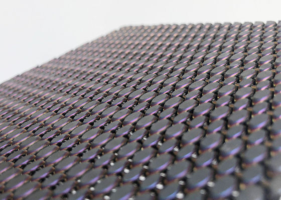 Revestimento arquitetónico de aço inoxidável de Mesh Woven Wire For Facade do chapeamento preto da cor