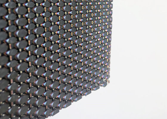 Revestimento arquitetónico de aço inoxidável de Mesh Woven Wire For Facade do chapeamento preto da cor