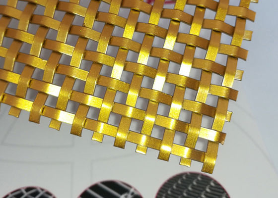 Fio tecido 2.5mm decorativo de aço inoxidável Mesh Panels For Cabinet