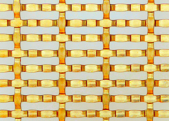 Divisores arquitetónicos de aço inoxidável dourados do espaço de Mesh Decorative Woven Wire For