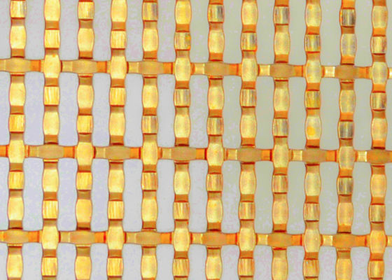 Divisores arquitetónicos de aço inoxidável dourados do espaço de Mesh Decorative Woven Wire For