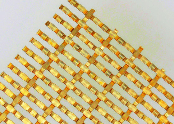 Divisores arquitetónicos de aço inoxidável dourados do espaço de Mesh Decorative Woven Wire For