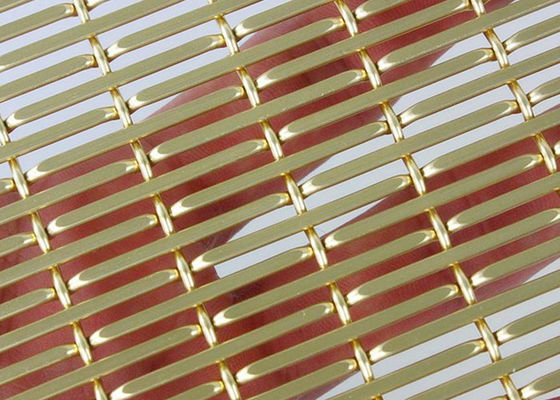 Cor do ouro que anodiza o fio tecido decorativo Mesh Aluminum For Ceilings