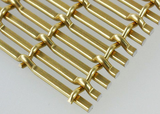 Cor do ouro que anodiza o fio tecido decorativo Mesh Aluminum For Ceilings