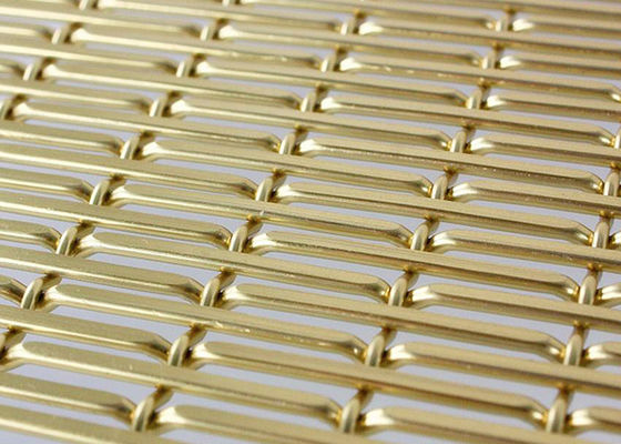 Cor do ouro que anodiza o fio tecido decorativo Mesh Aluminum For Ceilings