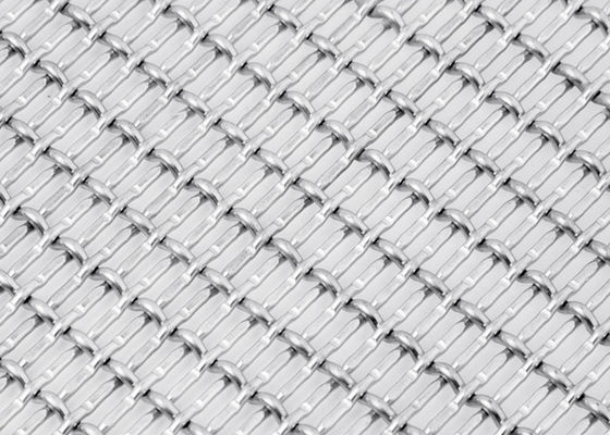 Fio intersticial Mesh Metal Woven 304l do friso do fechamento de aço inoxidável para o divisor de sala