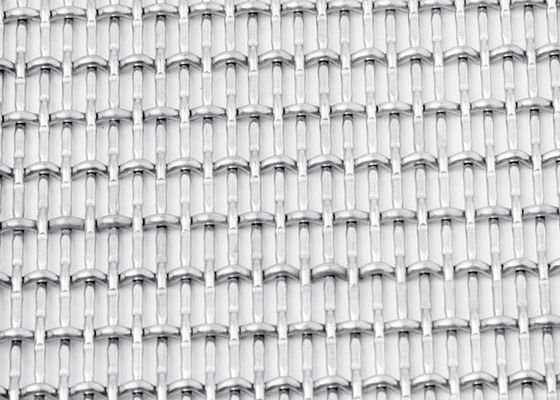 Fio intersticial Mesh Metal Woven 304l do friso do fechamento de aço inoxidável para o divisor de sala