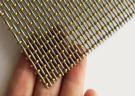 fio de bronze Mesh Woven Stairs Railing do friso do fechamento da decoração do grânulo de 3.2mm