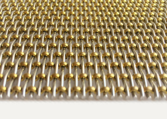 fio de bronze Mesh Woven Stairs Railing do friso do fechamento da decoração do grânulo de 3.2mm