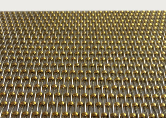 fio de bronze Mesh Woven Stairs Railing do friso do fechamento da decoração do grânulo de 3.2mm