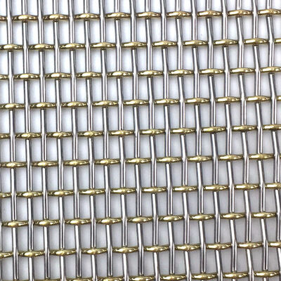 Malha de metal decorativa arquitetônica de aço inoxidável e cobre para tela de partição, revestimento de armário e fachada