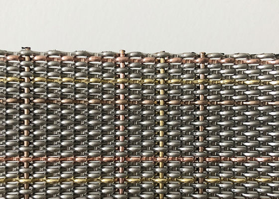 Três a cor 8m frisou o metal arquitetónico Mesh Abrasion Resisitance Interior Design